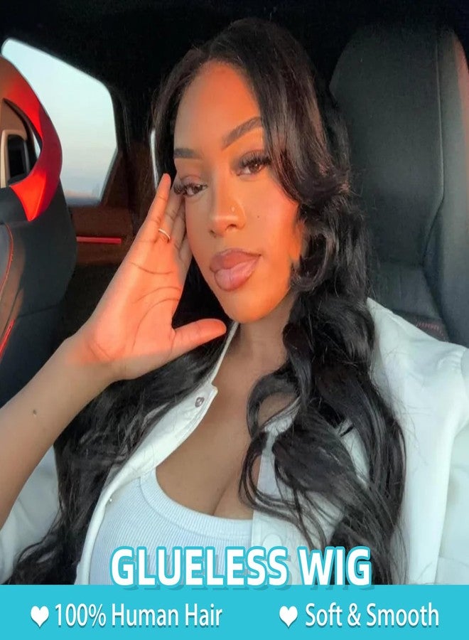 EMOL U Part Human Hair Wig Body Wave 18 Inches Upart Wig for Black Women Medium Length Brazilian Remy Human Hair Glueless Wigs Natural Black Breathable No Sew In Beginner Friendly - Image 2